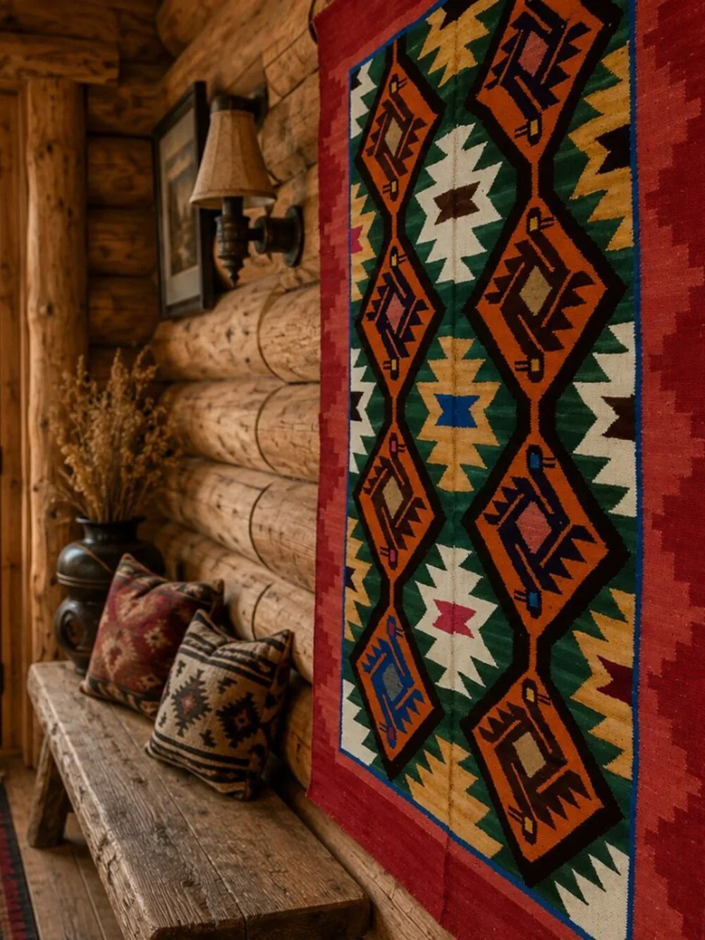Colorful Andean Wall Tapestry | Handwoven Textile Art | Southwestern Decor | Boh